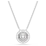 Sublima pendant Round cut, White, Rhodium plated